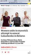 Bitte verfolgt was gerade in Belarus los geht, drei Frauen haben sich gegen den Diktator aufgestellt, auf instagram unter #belarus_2020